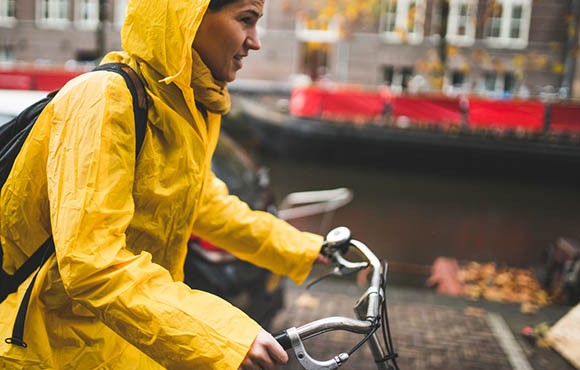 Riding a bike in deals the rain